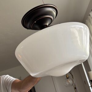 Milk Glass White Ceiling Light Fixture